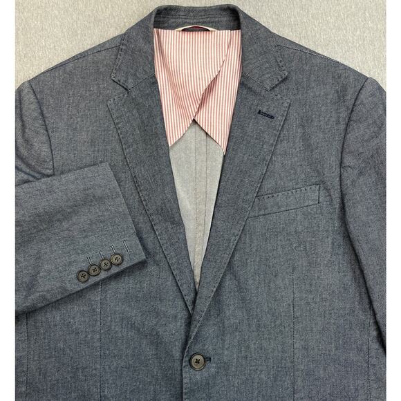 Brooks Brothers Blazer Men 38S Blue Cotton Stretch Red Fleece